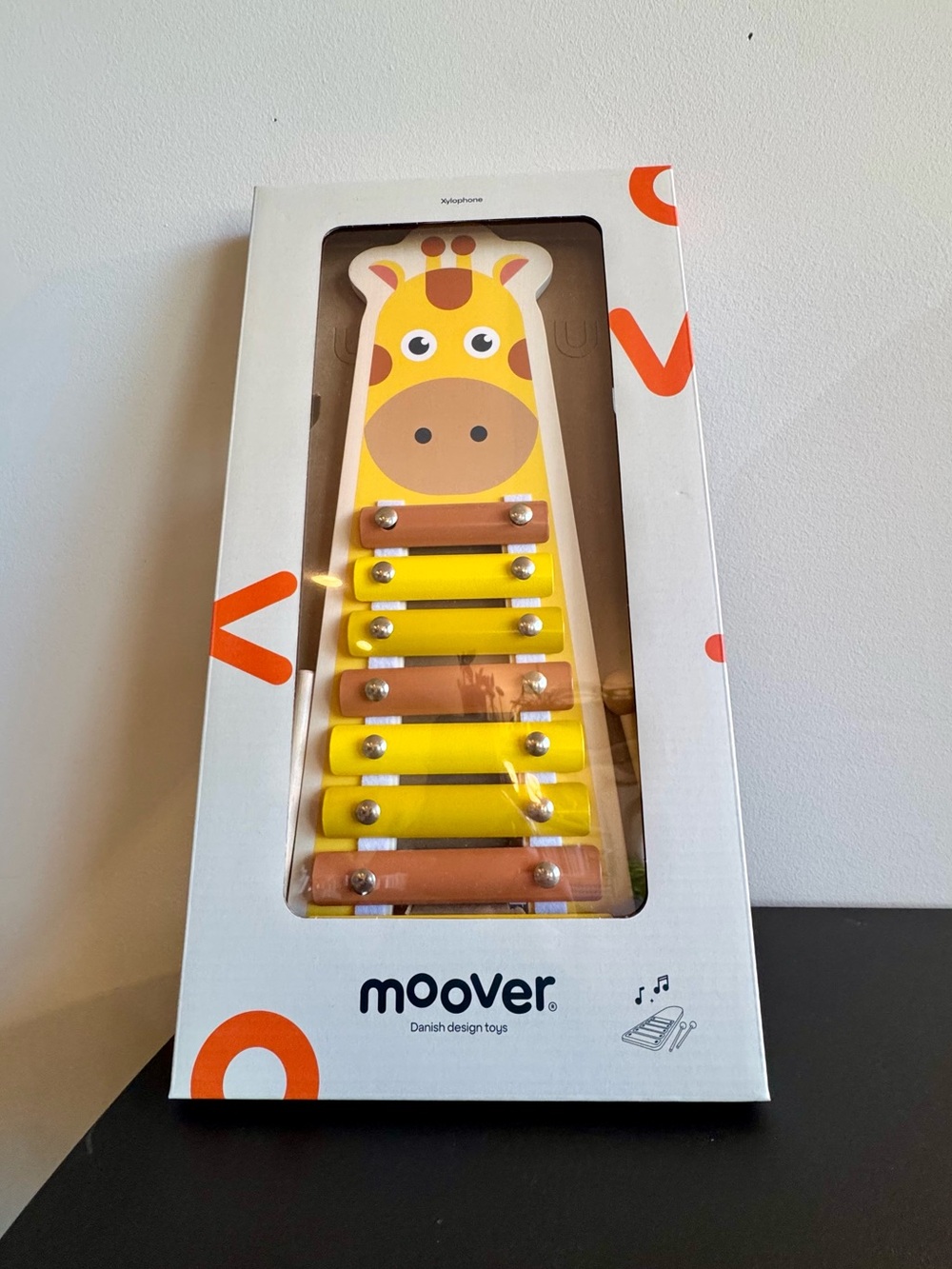 NWT Moover Danish Wooden Brand Giraffe Xylophone +12 Months Music Toy